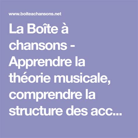 la boite à chansons|la boîte à chansons accords.